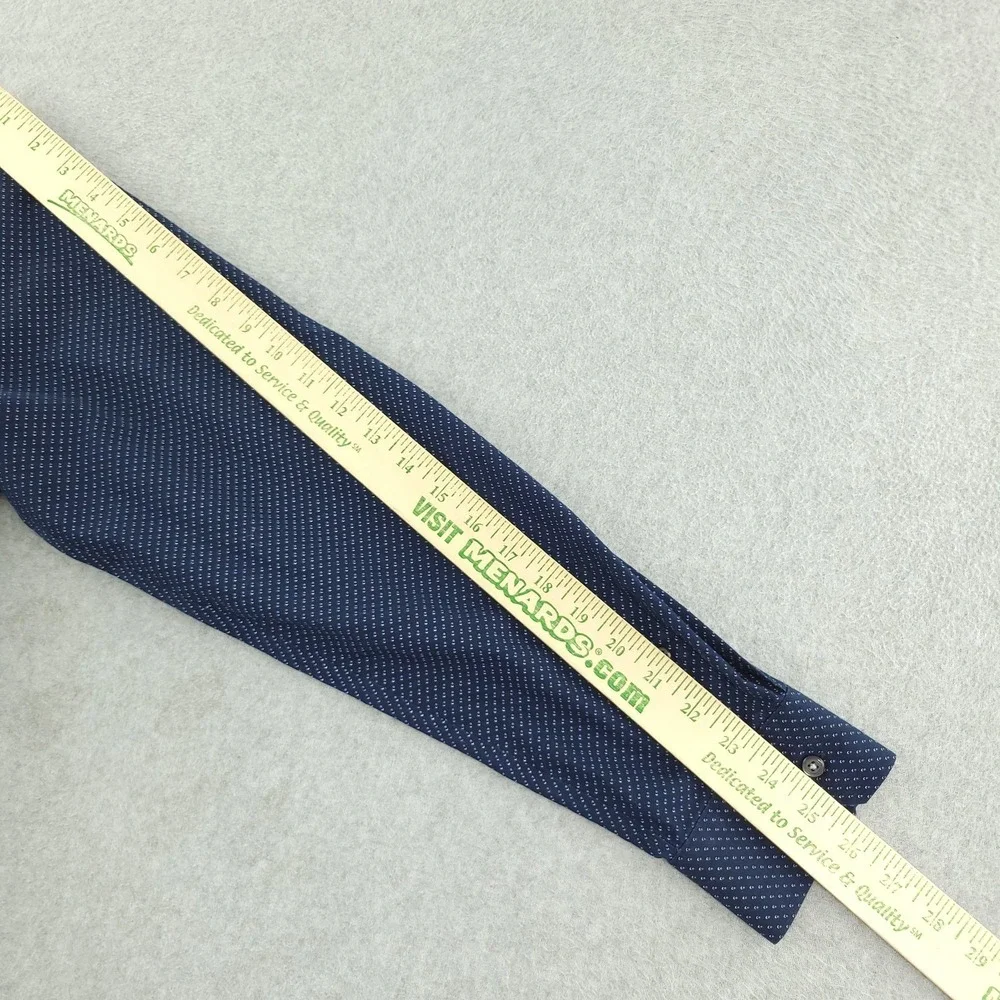 Banana Republic Dress Shirt Mens Large Blue Geometric Slim Fit Non Iron Stretch